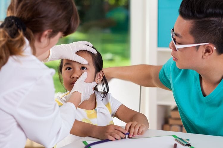 looking at a child's eye